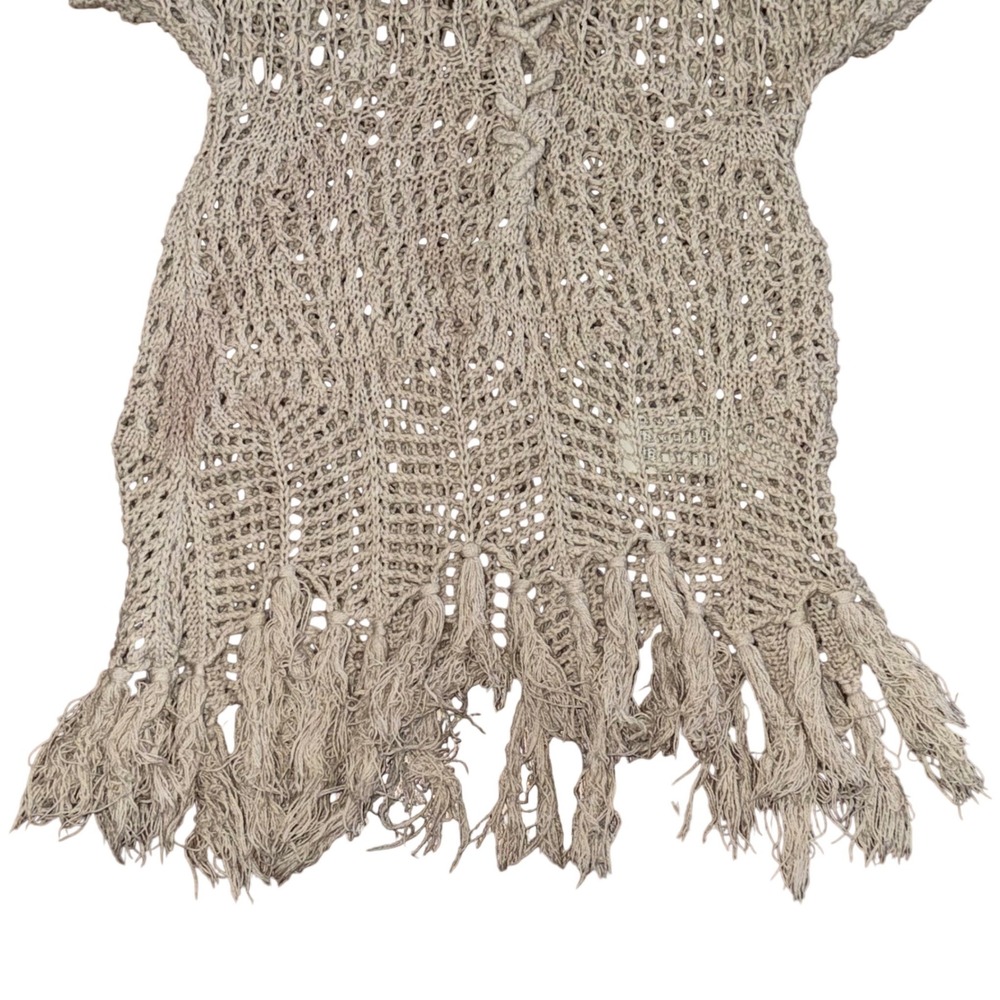 Vintage Y2K Style Hollister Crochet Hooded Fringe Knit Top XS Beach‎ Preppy Boho - Picture 9 of 9